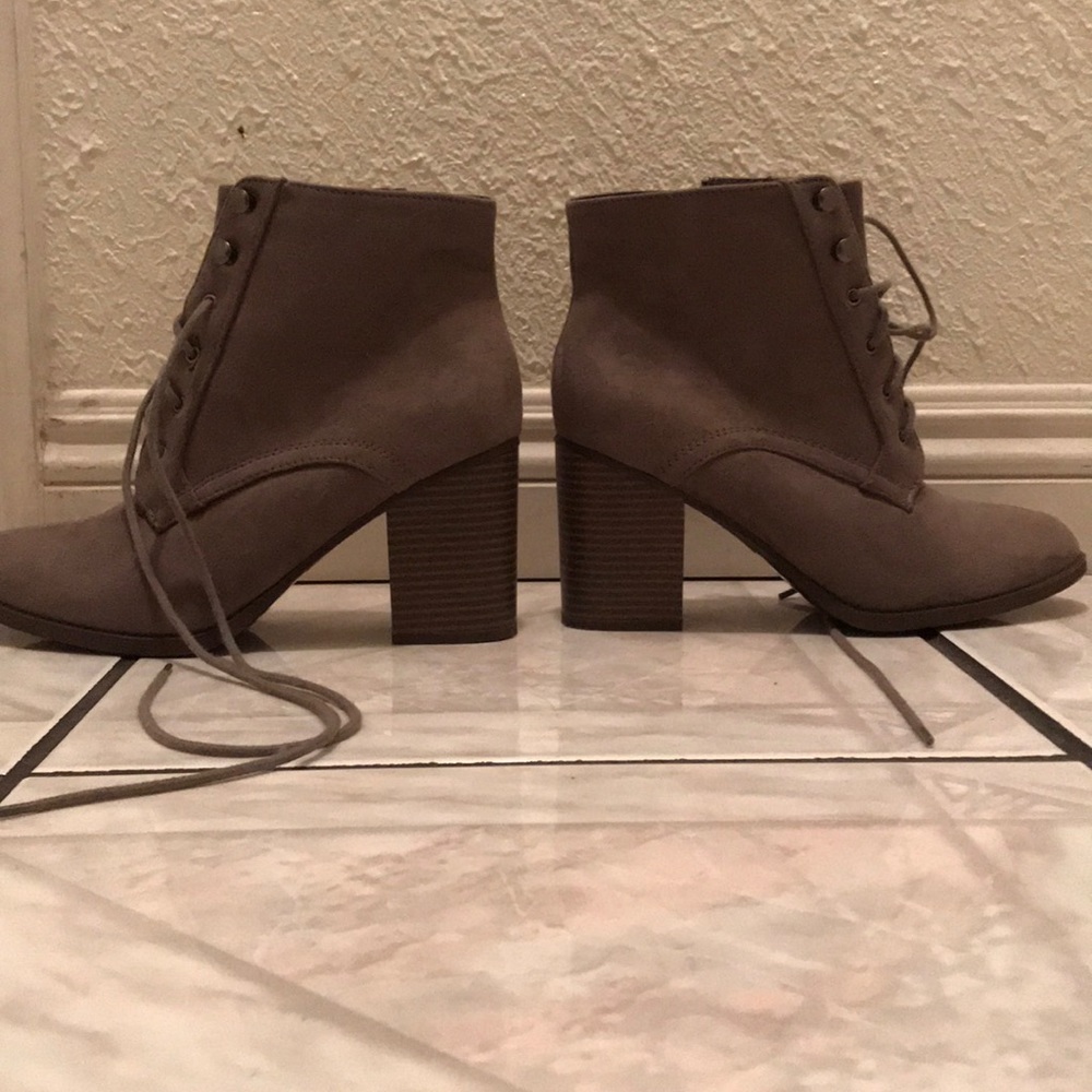 Taupe high heel boots